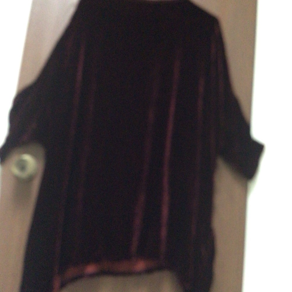 Cut Loose elegant velvet silk burgundy tunic swing top, pockets, sz OS M-XL - Picture 6 of 8